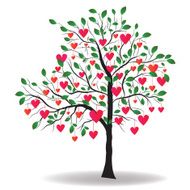 Valentines tree background vector illustration