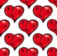 Red Valentines hearts seamless pattern