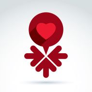 Heart and arrows icon medical health organization vector N2