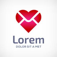 E-mail envelope heart emblem icon N2