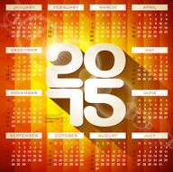 Calendar 2015 illustration with long shadow on abstract geometric background N2