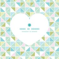 Vector colorful pastel triangle texture heart silhouette pattern frame