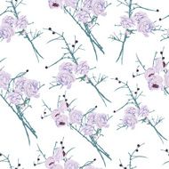 Fantasy roses calming seamless vector pattern