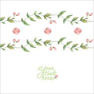 vector watercolor flower card N3