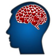 Human Head with Hearts In Brain