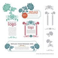 Vector set labels Frames and Banners - Illustration thai art