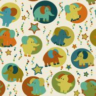 Seamless pattern with cartoon funny elephants N2