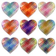 Heart Icon Vector with Nine Color Variations