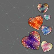 Love background with heart circles and lines N2