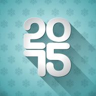 Happy New Year 2015 typographic design on snowflakes background