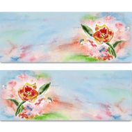 Watercolor background floral pattern with tulips