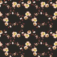 Seamless pattern with the branch of flowers N23