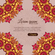 Invitation template vintage flowers lace ornament