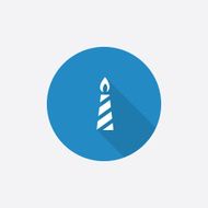 candle Flat Blue Simple Icon with long shadow