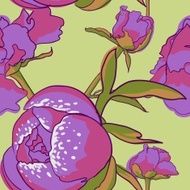 Seamless floral background with peonies N28