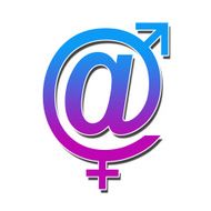 At Sign With Male Female Symbol