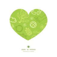 Vector environmental heart silhouette pattern frame