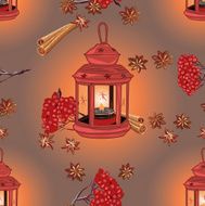 Autumn happy evenings seamless vector pattern