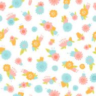 Flower seamless vector background