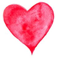 Red watercolor heart N4