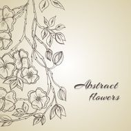 Abstract background with flowers in vintage style N35