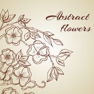 Abstract background with flowers in vintage style N36