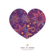 Vector textured christmas stars heart silhouette pattern frame