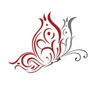 Ornamented abstract silhouette butterfly N3