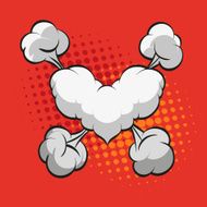 Heart shape boom clouds vector illustration N2