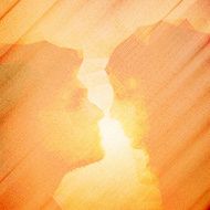 loving couple kissing at sunset beautiful wooden vector background