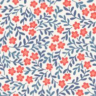 Simple seamless vector pattern with flowers