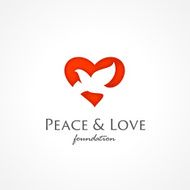 heart &amp; bird symbol logo icon