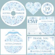 Winter wedding template set Snowflakes circle N2