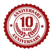 ten years anniversary stamp