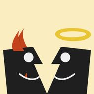 Devil and angel vector