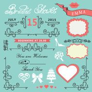 Bridal shower design elements set