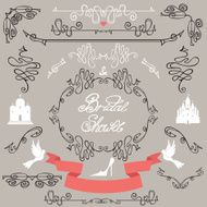 Bridal shower design elements Vector set