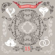 Vintage Wedding design elements Ornate Romantic set