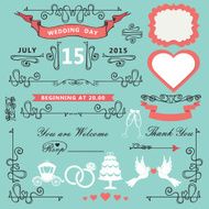 Vintage Wedding design elements Ornate set