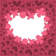 Romantic background with heart wreath