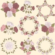Retro floral wreath and flower bouquet collection part 2