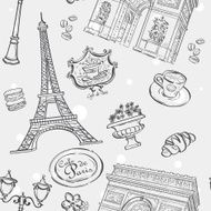 Seamless texture with the image of Eiffel Tower France N2