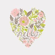 Vintage floral heart design