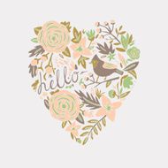 Hello card heart design