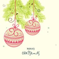 Floral decorated balls for Merry Christmas celebrations