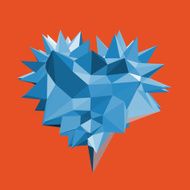 Heart with thorns 3d vector illustration