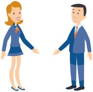 Woman talking to a man Happy faces N2