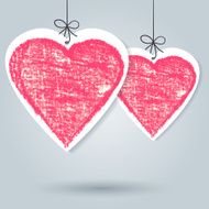 Pencil hand-drawn sketch heart vector background template N3