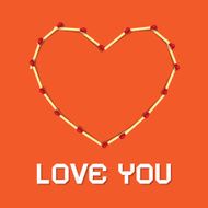 I Love You Theme Safety Matches Heart N2