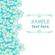 Background with a strip of lilies (vector)